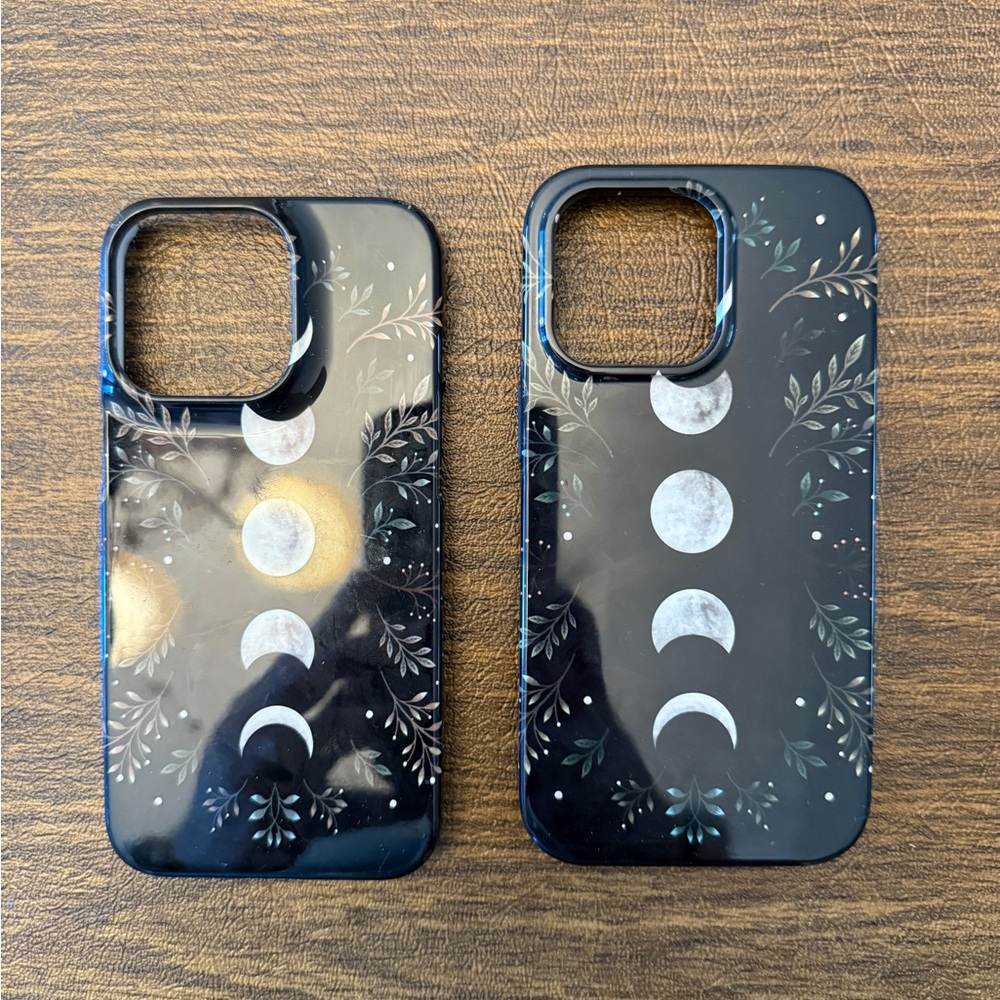 Moon Phase Black Phone Case